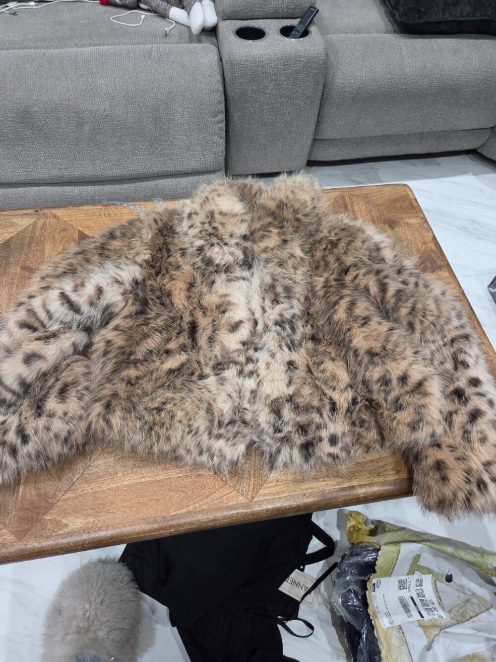 Anthropologie Maeve Rae Faux Fur Cropped Jacket size XL New